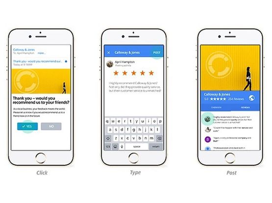 A single click takes your customers to leading review sites.
